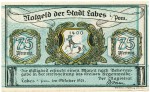 Labes , Notgeld 75 Pfennig -Fehldruck- unc-kfr. M-G 755... POM 1921 Seriennotgeld -5707-
