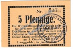Langguhle , Notgeld 5 Pfennig Schein in kfr. Tieste 3885.05.03 , Posen 1920 Verkehrsausgabe