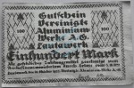 Lautawerk , Banknote 100 Mark -Alu- unc-kfr. Mü.2590.3 , BBG 1922 Großnotgeld -3644-