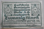 Lautawerk , Banknote 20 Mark -Alu- unc-kfr. Mü.2590.1 , BBG 1922 Großnotgeld -3641-