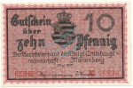 Marienberg , Notgeld 10 Pfennig Schein unc-kfr. Ti.4370.05.05 , S 1917 Verkehrsausgabe -4198-