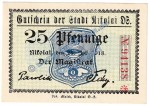 Nikolai , Notgeld 25 Pfennig Schein in kfr. Tieste 5130.05.20 , Oberschlesien 1918 Verkehrsausgabe
