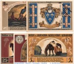 Notgeld Altrahlstedt , Hamburg , 5 Scheine in kfr. Müller 60.1-15 mit Überdruck , o.D. Hamburg Seriennotgeld