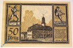 Notgeld Auma , 50 Pfennig Schein Nr 5 , Büttenpapier , Mehl Grabowski 55.3 , von 1921 , Thüringen Serien Notgeld