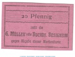 Notgeld Buchdruckerei Besigheim , 20 Pfennig Schein in kfr. Tieste 0555.05.04 o.D. Württemberg Verkehrsausgabe