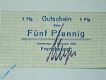 Notgeld Einswarden , 5 Pfennig Schein , Tieste 1620.05.60 , Dez 1918 , Niedersachsen Verkehrsausgabe