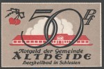 Notgeld Gemeinde Altheide 28.2 , 50 Pfennig Schein -rot- in kfr. von 1921 , Schlesien Seriennotgeld