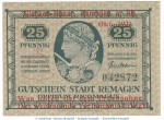 Notgeld Glocken Bazar Remagen 1114.1 , 25 Pfennig Schein Nr.1 in kfr. von 1921 , Rheinland Seriennotgeld