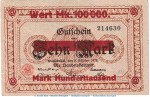 Notgeld Handelskammer Osnabrück , 100.000 Mark Schein in gbr. Keller 4207.b o.D. Niedersachsen Inflation
