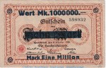 Notgeld Handelskammer Osnabrück , 1 Million Mark Schein in L-gbr. Keller 4207.b o.D. Niedersachsen Inflation