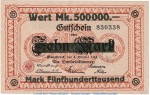 Notgeld Handelskammer Osnabrück , 500.000 Mark Schein in L-gbr. Keller 4207.b o.D. Niedersachsen Inflation