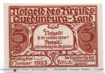 Notgeld Kreis Quedlinburg 1089.1.a , 5 Pfennig Schein - g -  o. D. Sachsen Anhalt Seriennotgeld