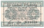 Notgeld Neuteich Danzig , 10 Pfennig Schein in kfr. Tieste 5010.05.21 von 1920 , Westpreussen Verkehrsausgabe