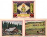 Notgeld Golfklub Oberhof 996.5 , Set mit 3 Scheinen in kfr. von 1922 , Thüringen Seriennotgeld