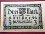 Notgeld Ratibor , 3 Mark Schein blanko , Mehl Grabowski 1100.1 C , Schlesien Seriennotgeld