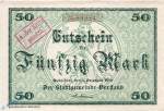 Notgeld Rudolstadt , 50 Mark Schein in kfr. E , Geiger 456.04 , 01.12.1918 , Thüringen Großnotgeld