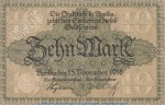 Notgeld Stadt Apolda , 10 Mark Schein in gbr.E , Geiger 021.03 von 1918 , Thüringen Grossnotgeld