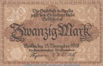 Notgeld Stadt Apolda , 20 Mark Schein in gbr.E , Geiger 021.04 von 1918 , Thüringen Grossnotgeld
