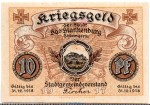 Notgeld Stadt Bad Blankenburg 0715.05.10 , 10 Pfennig Schein in kfr. von 1917 , Thüringen Verkehrsausgabe
