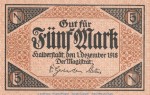 Notgeld Stadt Halberstadt , 5 Mark Schein in kfr. Geiger 209.01 von 1918 , Sachsen Grossnotgeld