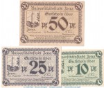 Notgeld Stadt Jena , Set mit 3 Scheinen in kfr. Tieste 3270.35.20-22 von 1920 , Thüringen Verkehrsausgabe