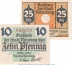 Notgeld Stadt Nürnberg , Set mit 2 Scheinen in kfr. Tieste 5190.090.05-6 von 1920 , Bayern Verkehrsausgabe