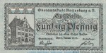 Notgeld Stadt Rottenburg , 50 Pfennig Schein in kfr. Tieste 6255.05.05 von 1918 , Württemberg Verkehrsausgabe