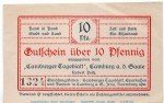Notgeld Tageblatt Camburg 1080.05.01 , 10 Pfennig Schein in f-kfr. o.D. Thüringen Verkehrsausgabe