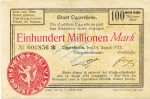 Oggersheim , Banknote 100 Millionen Mark Schein gbr. Keller 4142.e , Pfalz 1923 Inflation