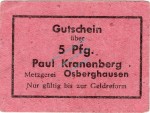 Osberghausen , Notgeld 5 Pfennig Schein unc-kfr. Schöne 3391.b , Westfalen o.D. Notgeld 1945-48