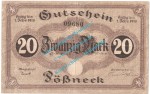 Pößneck , 20 Mark Notgeld Schein in gbr. Geiger 420.03.e , Thüringen o.D. Grossnotgeld