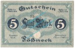 Pößneck , 5 Mark Notgeld Schein in gbr. Geiger 420.01.d , Thüringen o.D. Grossnotgeld