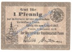 Posen , Notgeld 1 Pfennig Schein in gbr. Tieste 5715.50.01 , Posen 1916 Verkehrsausgabe