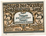 Quedlinburg , Notgeld 25 Pfennig Schein -B- unc-kfr. M-G.1089.1.b , SA o.D. Seriennotgeld -5832-