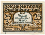 Quedlinburg , Notgeld 25 Pfennig Schein -D- unc-kfr. M-G.1089.1.b , SA o.D. Seriennotgeld -5831-