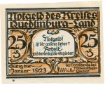 Quedlinburg , Notgeld 25 Pfennig Schein -N- unc-kfr. M-G.1089.1.a , SA o.D. Seriennotgeld -5829-