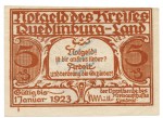 Quedlinburg , Notgeld 5 Pfennig Schein -i- unc-kfr. M-G.1089.1.a , SA o.D. Seriennotgeld -5835-