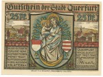 Querfurt , Notgeld 25 Pfennig Schein unc-kfr. M-G.1090.1 , SA 1921 Seriennotgeld -5823-