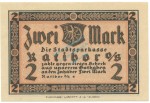 Ratibor , Notgeld 2 Mark Schein -blanco- unc-kfr. M-G 1100.1.c , OSL o.D. Seriennotgeld -5809-