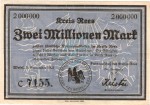 Rees , Banknote 2 Millionen Mark Schein gbr. Keller 4467.a , Rheinland 1923 Inflation