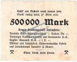 Regis Breitingen , Banknote 500.000 Mark Schein in gbr. Keller 4479.e , Sachsen 1923 Grossnotgeld - Inflation