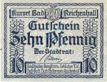 Reichenhall , Notgeld 10 Pfennig Schein unc-kfr. Ti.5990.20.15 Bayern o.D. Verkehrsausgabe