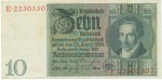 Reichsbanknote , 10 Mark Schein -F 1- in unc-kfr. DEU-183.a, Ros.173, P.180 Weimarer Republik 1929 Reichsbank