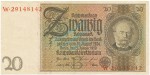 Reichsbanknote , 20 Mark Schein -B 3- in unc-kfr. DEU-184.a, Ros.174, P.181 Weimarer Republik 1929 Reichsbank