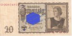 Reichsbanknote , 20 Mark Schein in gbr. DEU-215, Ros.178, P.185 , vom 16.06.1939 , drittes Reich - Reichsbank