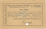 Rheine , Banknote 5 Mark Schein unc-kfr.E Geiger 449.02 , NRW 1918 Grossnotgeld