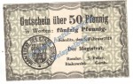 Schulitz , Notgeld 50 Pfennig Schein in kfr. Tieste 6710.05.11 , Posen 1919 Verkehrsausgabe