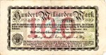 Schwerin , Banknote 100 Milliarden Mark Schein gbr. Keller 3491.i , Mecklenburg 1923 Inflation
