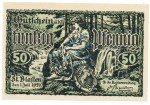 St. Blasien , Notgeld 50 Pfennig Schein unc-kfr. Ti.6405.05.01 BAD 1920 Verkehrsausgabe -0444-