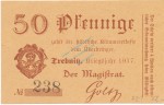 Trebnitz , Notgeld 50 Pfennig Schein unc-kfr. Ti.7400.15.08 , Schlesien 1917 Verkehrsausgabe
